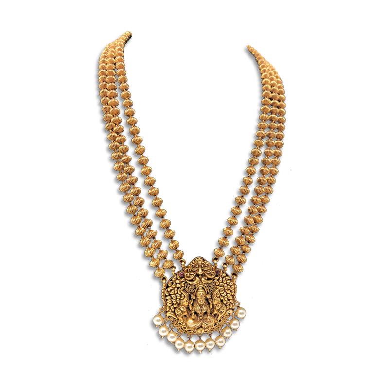 Gold necklace designs in 80 grams Gold long necklace online Kalyan